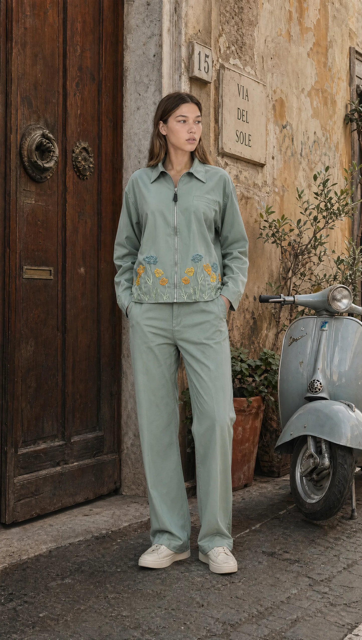 FLORAL EMBROIDERY SHIRT WOMEN