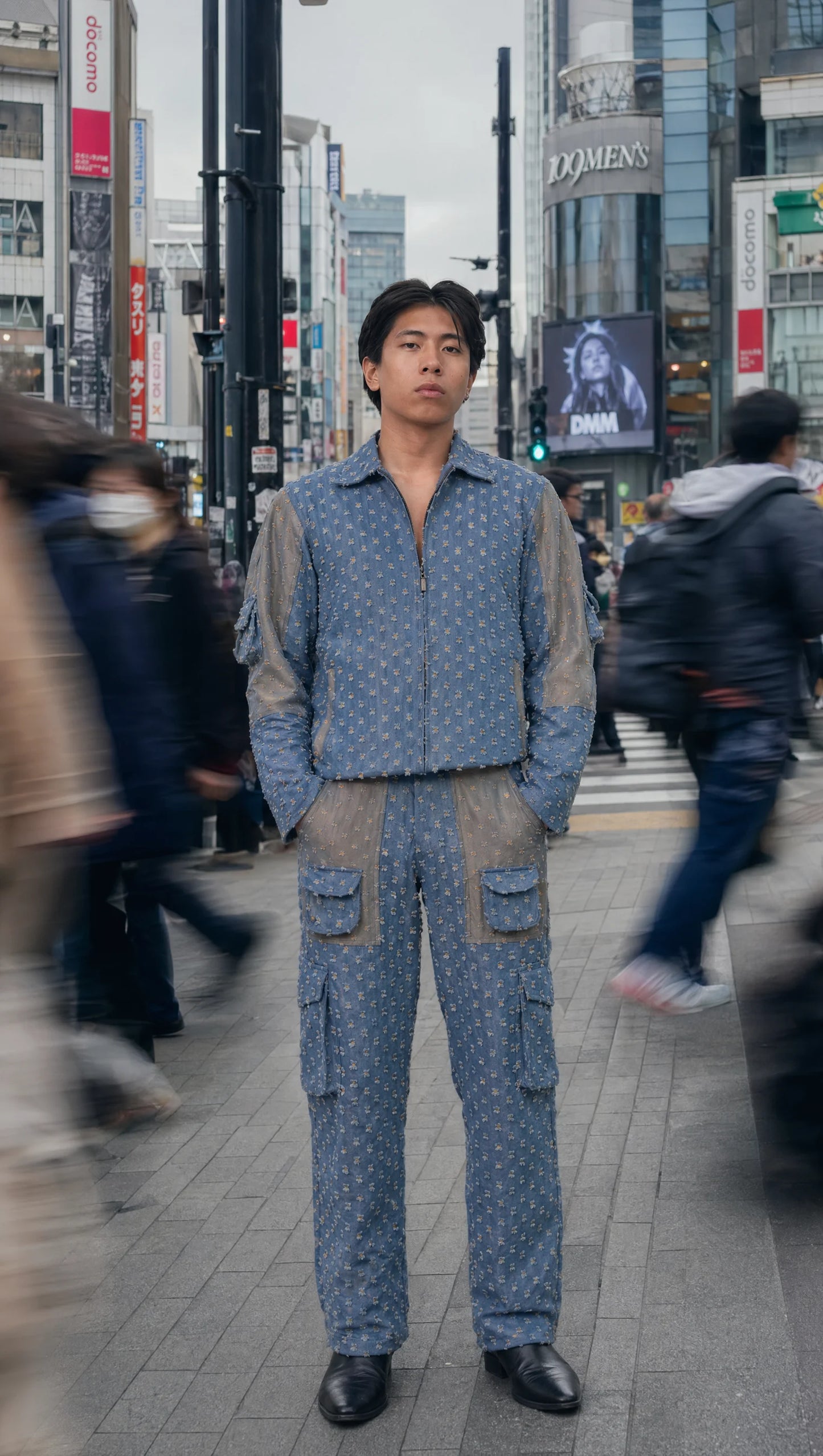 GLIDED FRAY DENIM SHIRT MEN