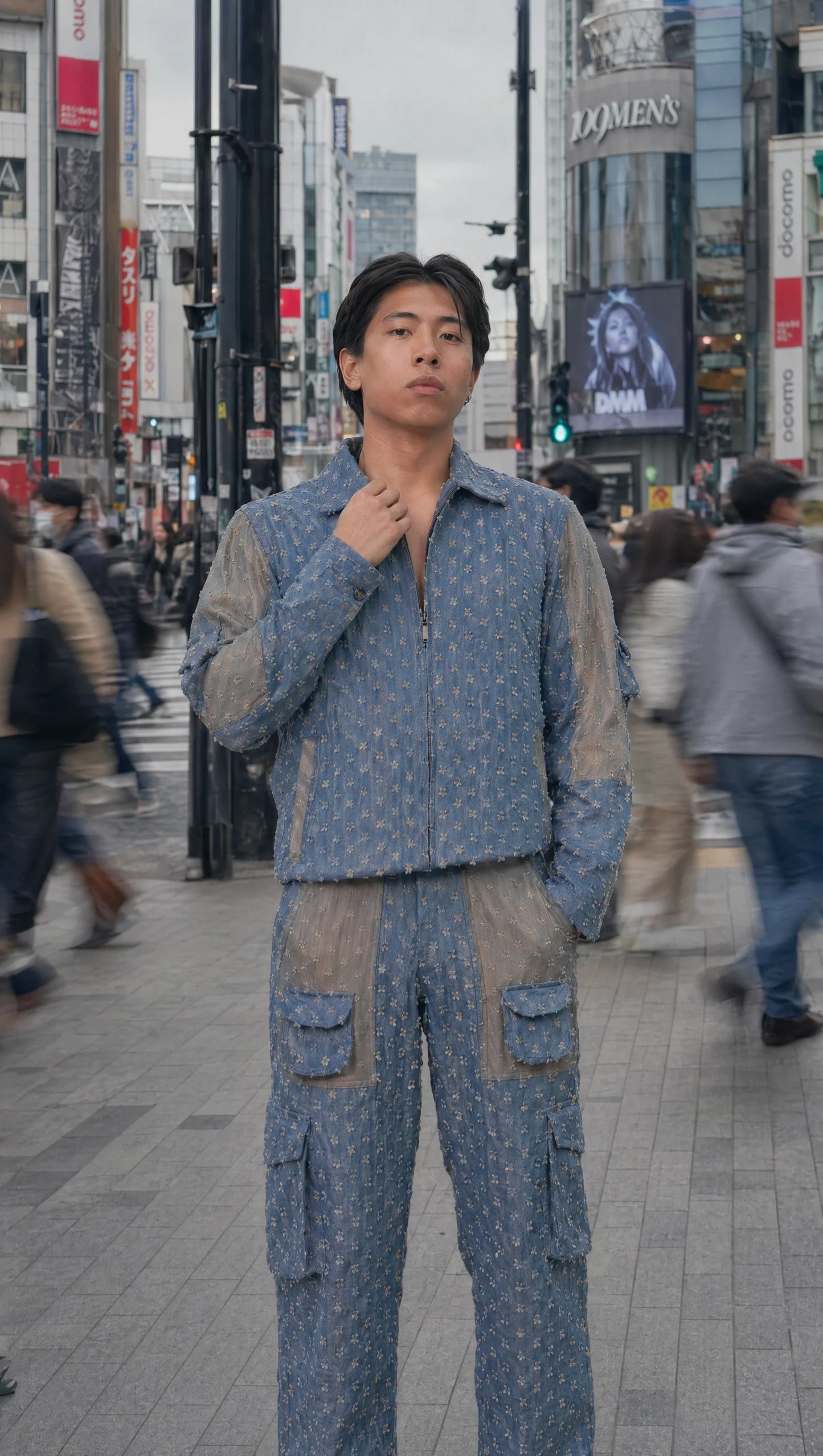 GLIDED FRAY DENIM SHIRT MEN