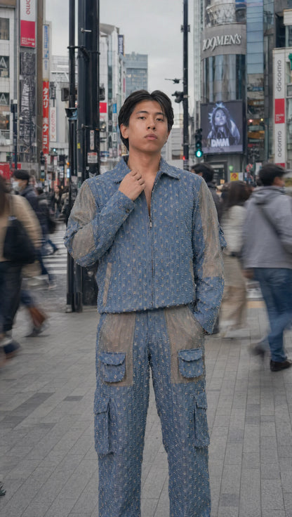 GLIDED FRAY DENIM SHIRT MEN