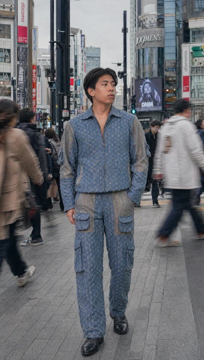 GLIDED FRAY DENIM SHIRT MEN
