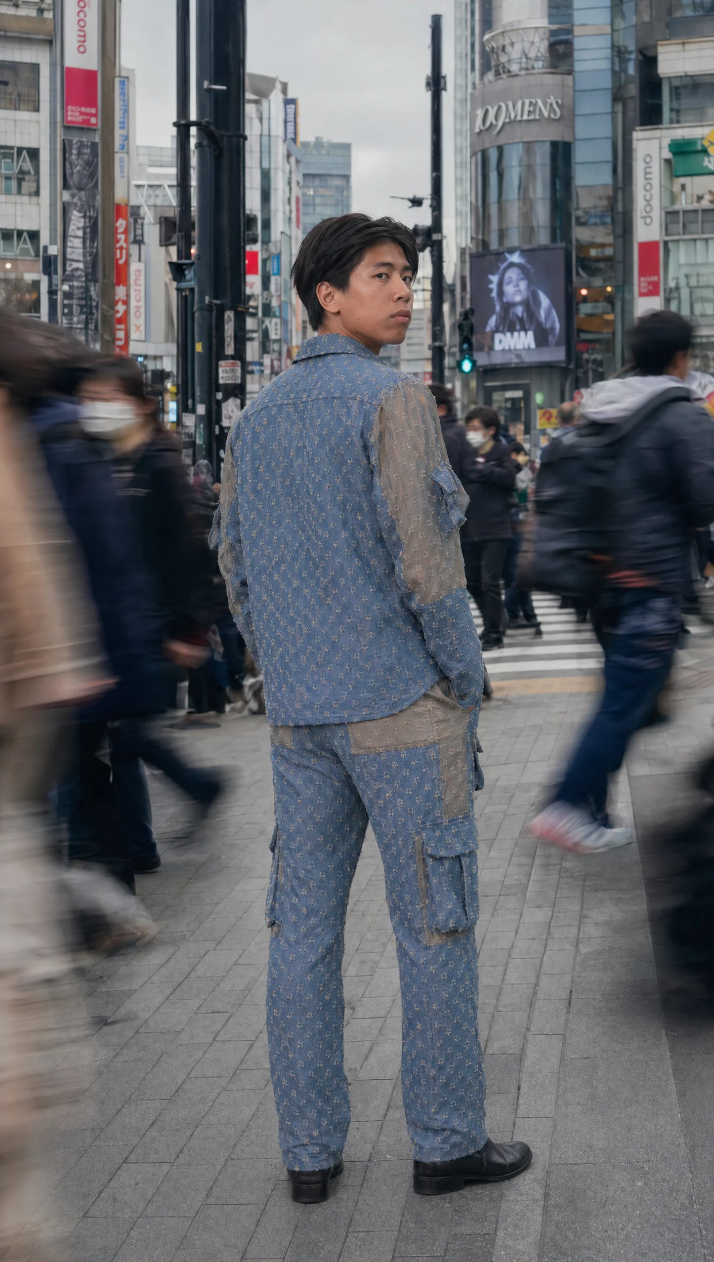 GLIDED FRAY DENIM SHIRT MEN