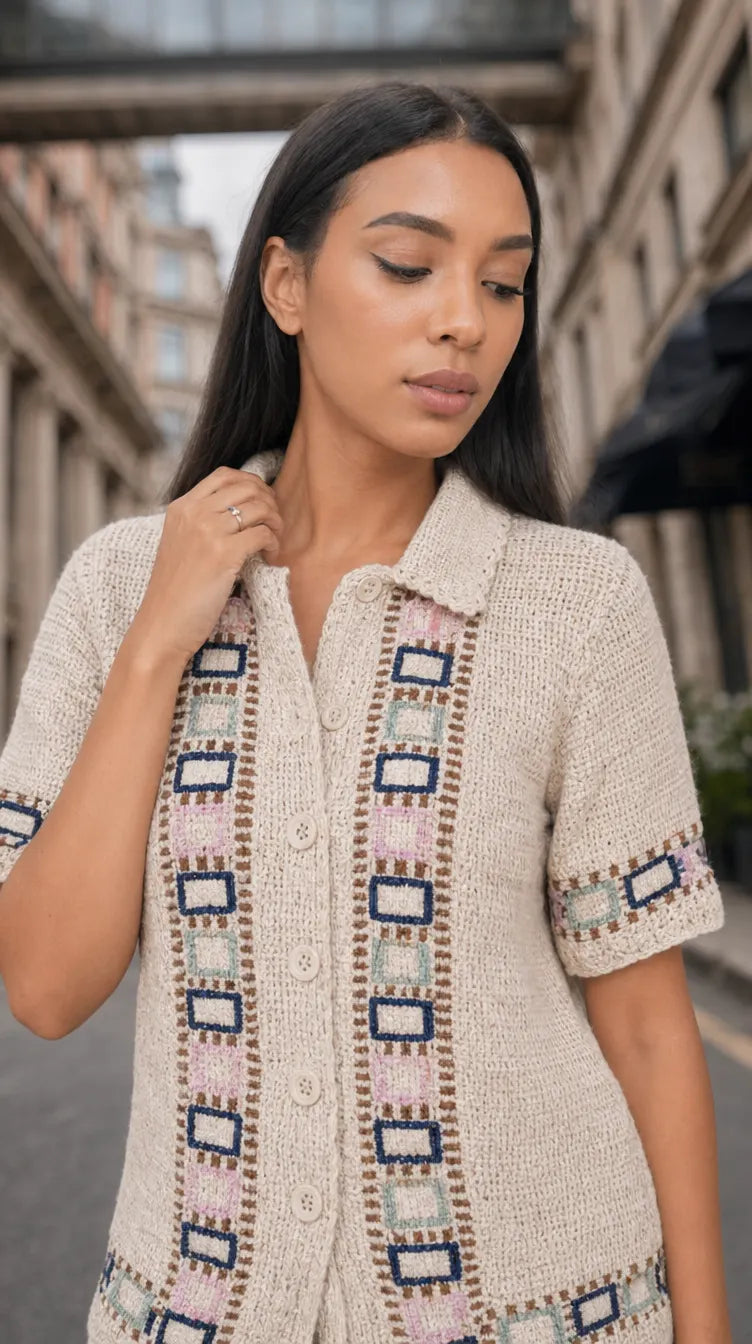 SUNSET CROCHET SHIRT WOMEN