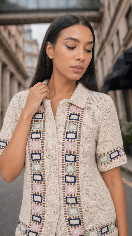 SUNSET CROCHET SHIRT WOMEN