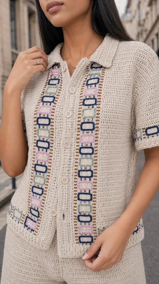 SUNSET CROCHET SHIRT WOMEN
